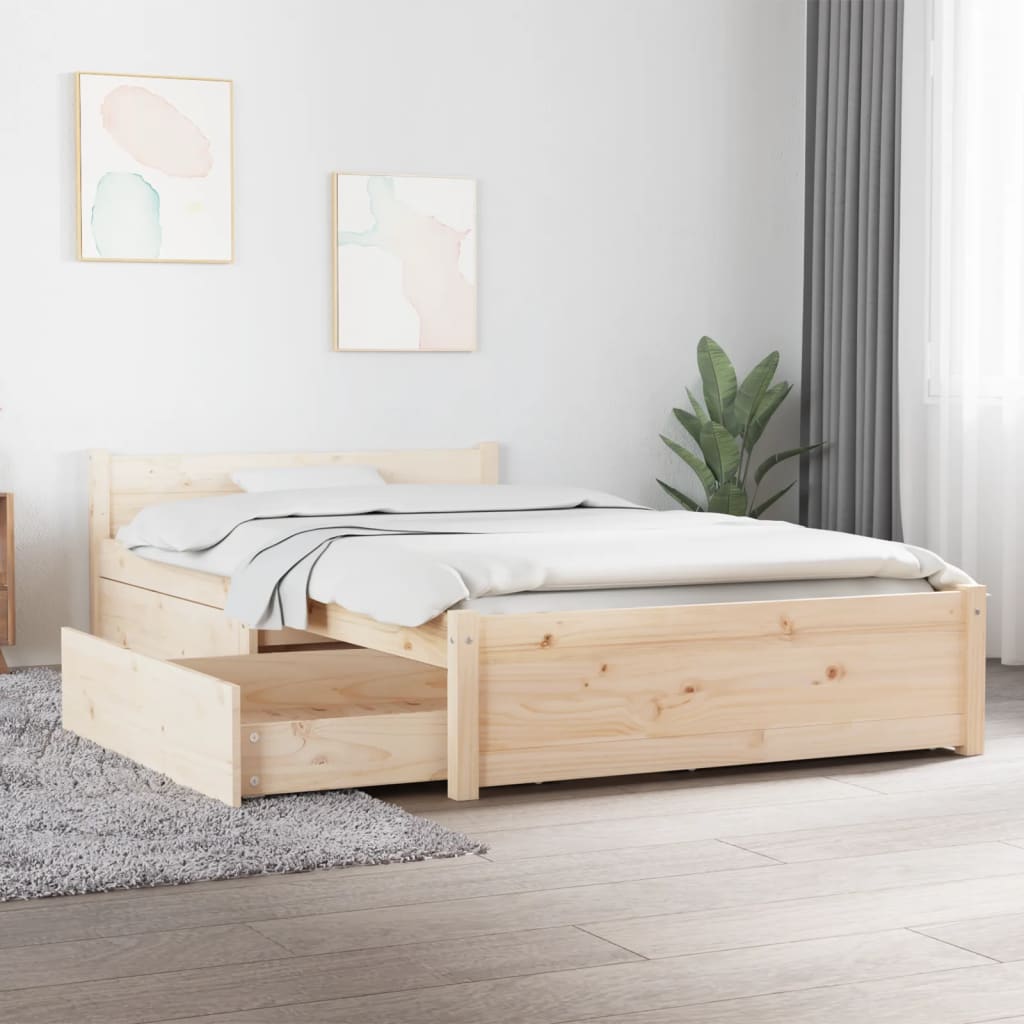 3103488 vidaXL Bed Frame without Mattress with Drawers 100x200 cm (815034+814989)