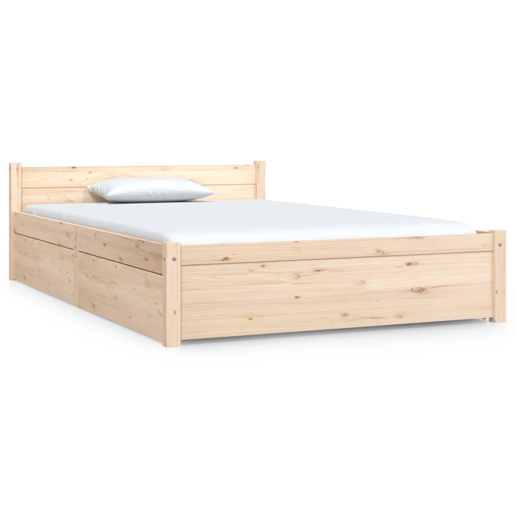 Bed Frame without Mattress with Drawers Small Double