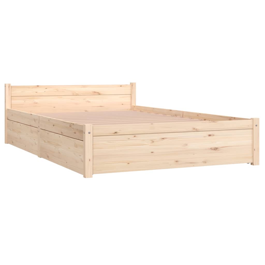 Bed Frame without Mattress with Drawers Small Double