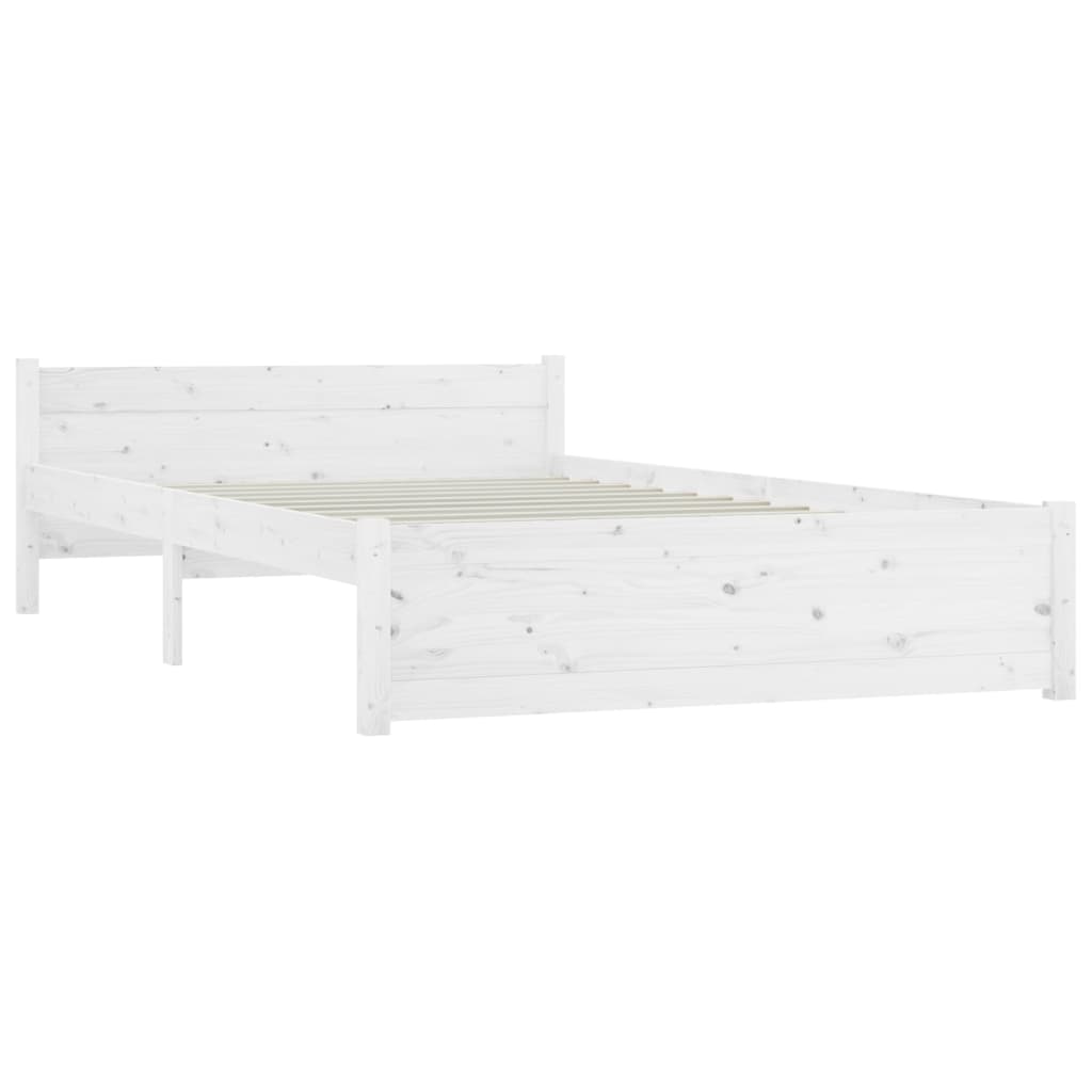 Bed Frame without Mattress with Drawers White Double