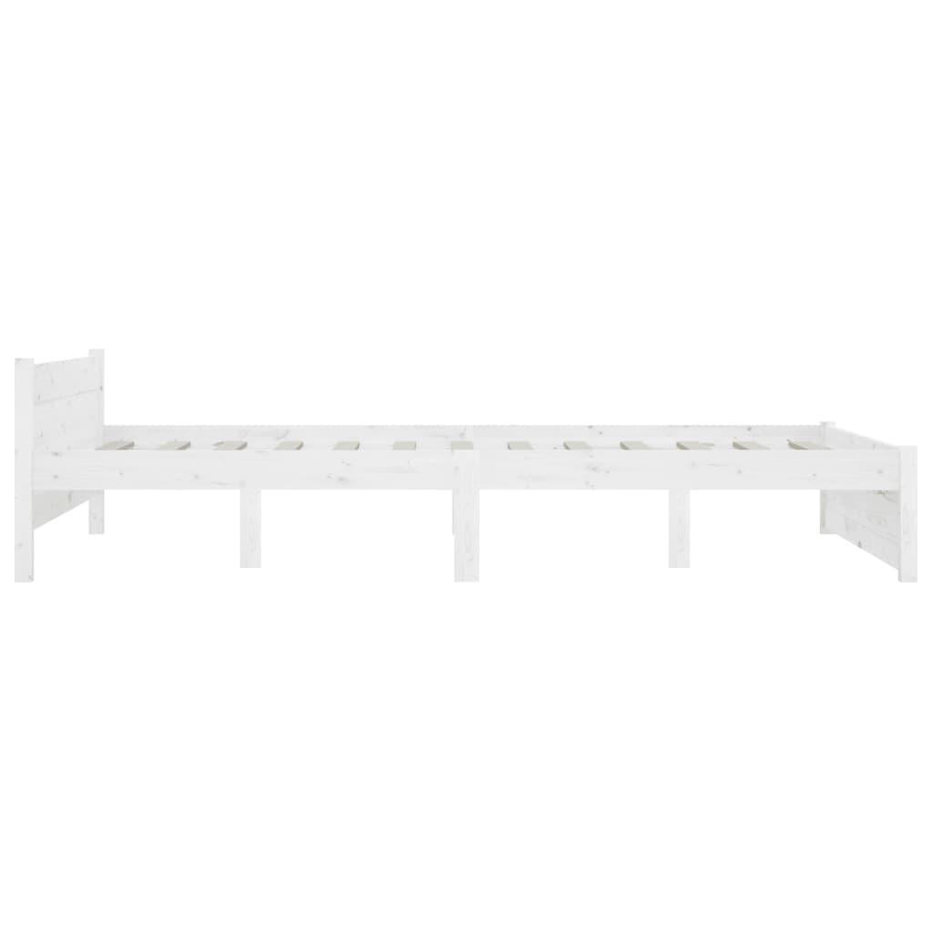 Bed Frame without Mattress with Drawers White Double