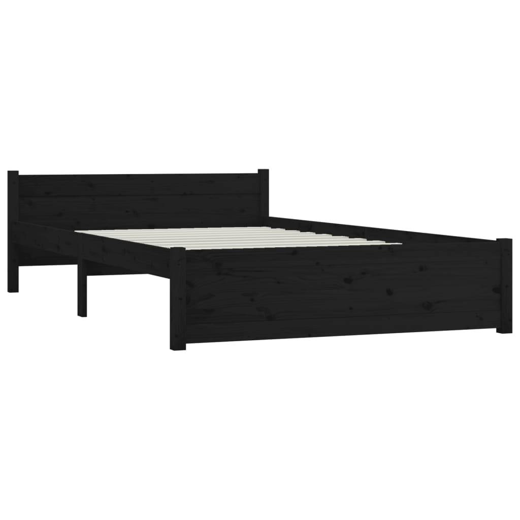 Bed Frame without Mattress with Drawers Black Double