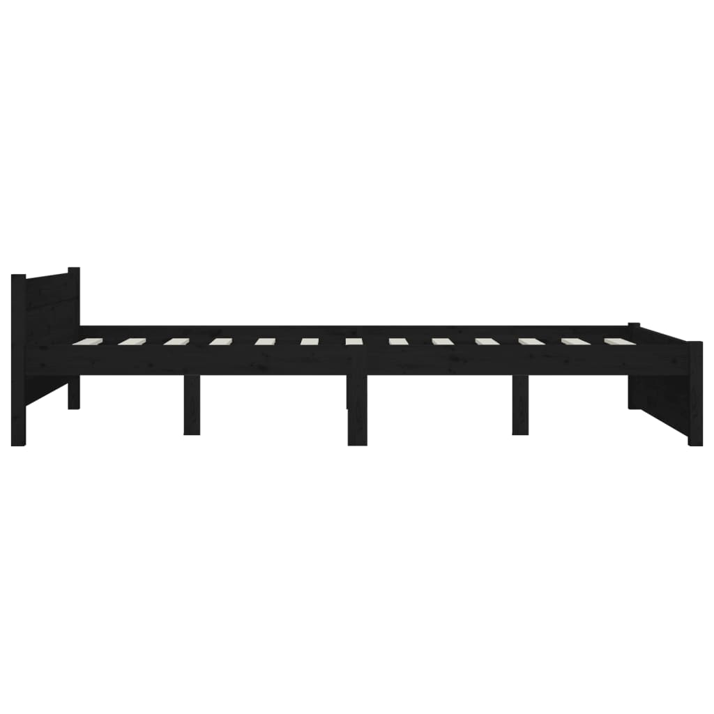 Bed Frame without Mattress with Drawers Black Double