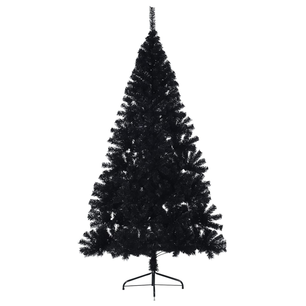 Artificial Half Christmas Tree with Stand Black 180 cm PVC