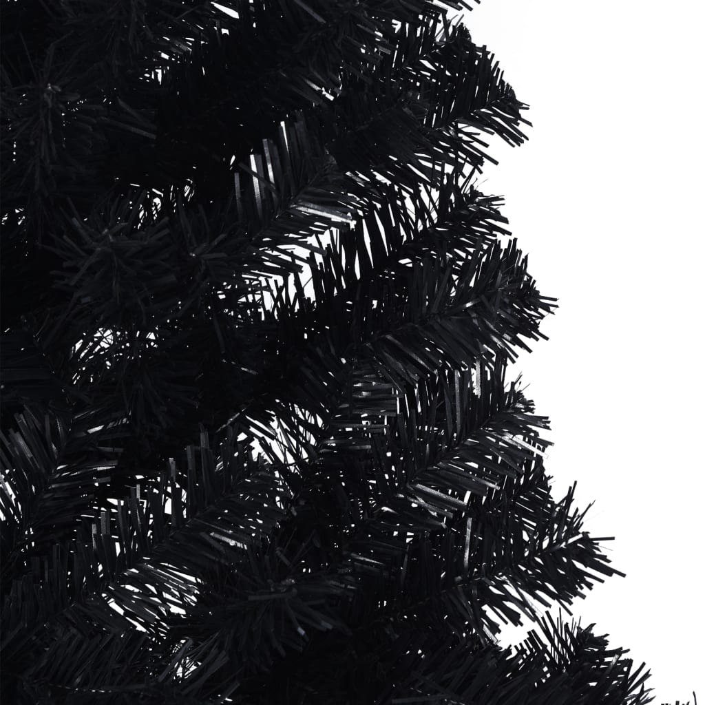 Artificial Half Christmas Tree with Stand Black 180 cm PVC
