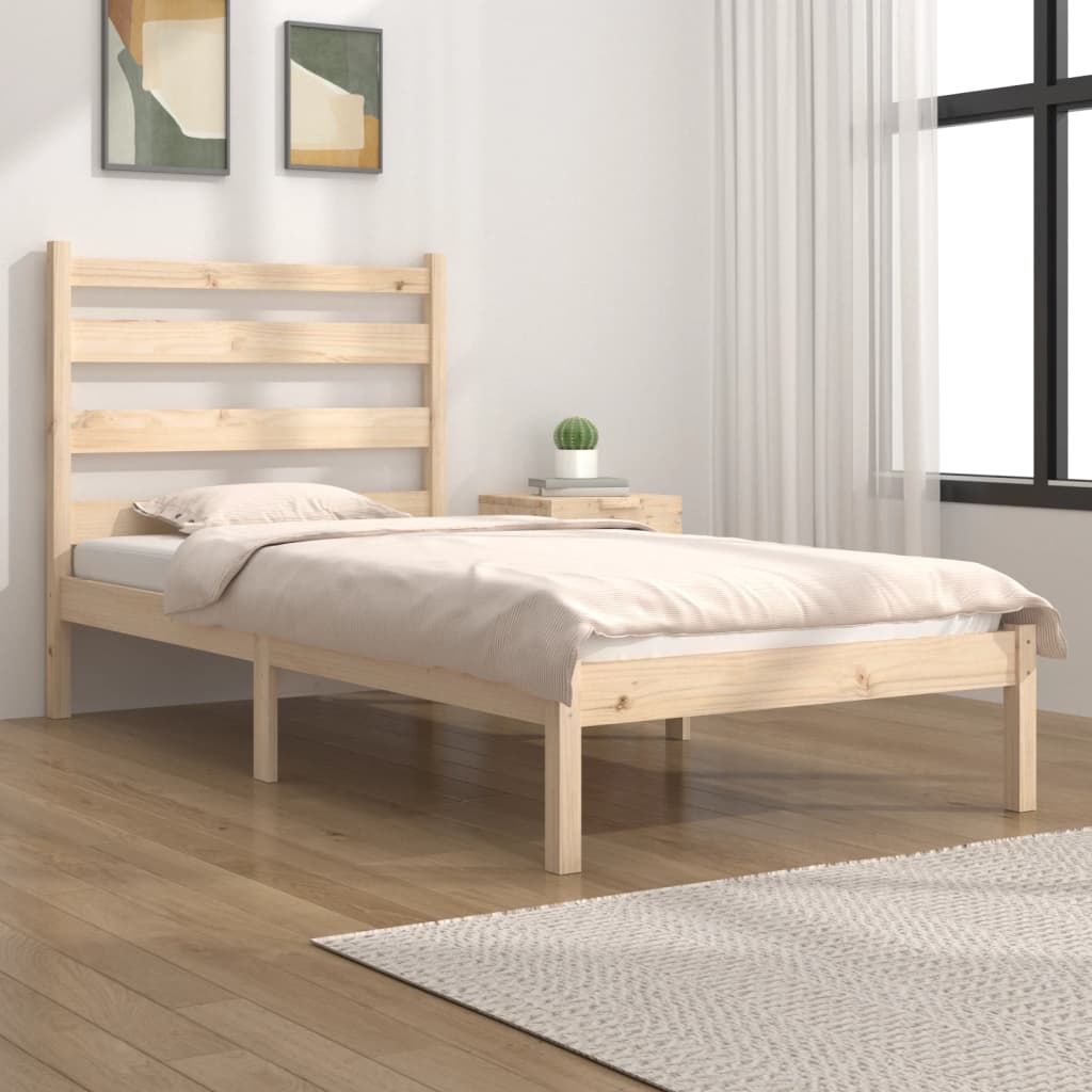 Bed Frame without Mattress Solid Wood Pine Single