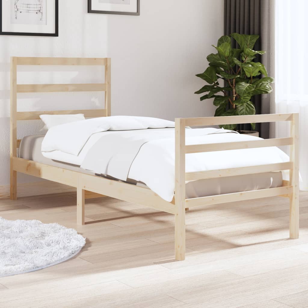 Bed Frame without Mattress Solid Wood Single