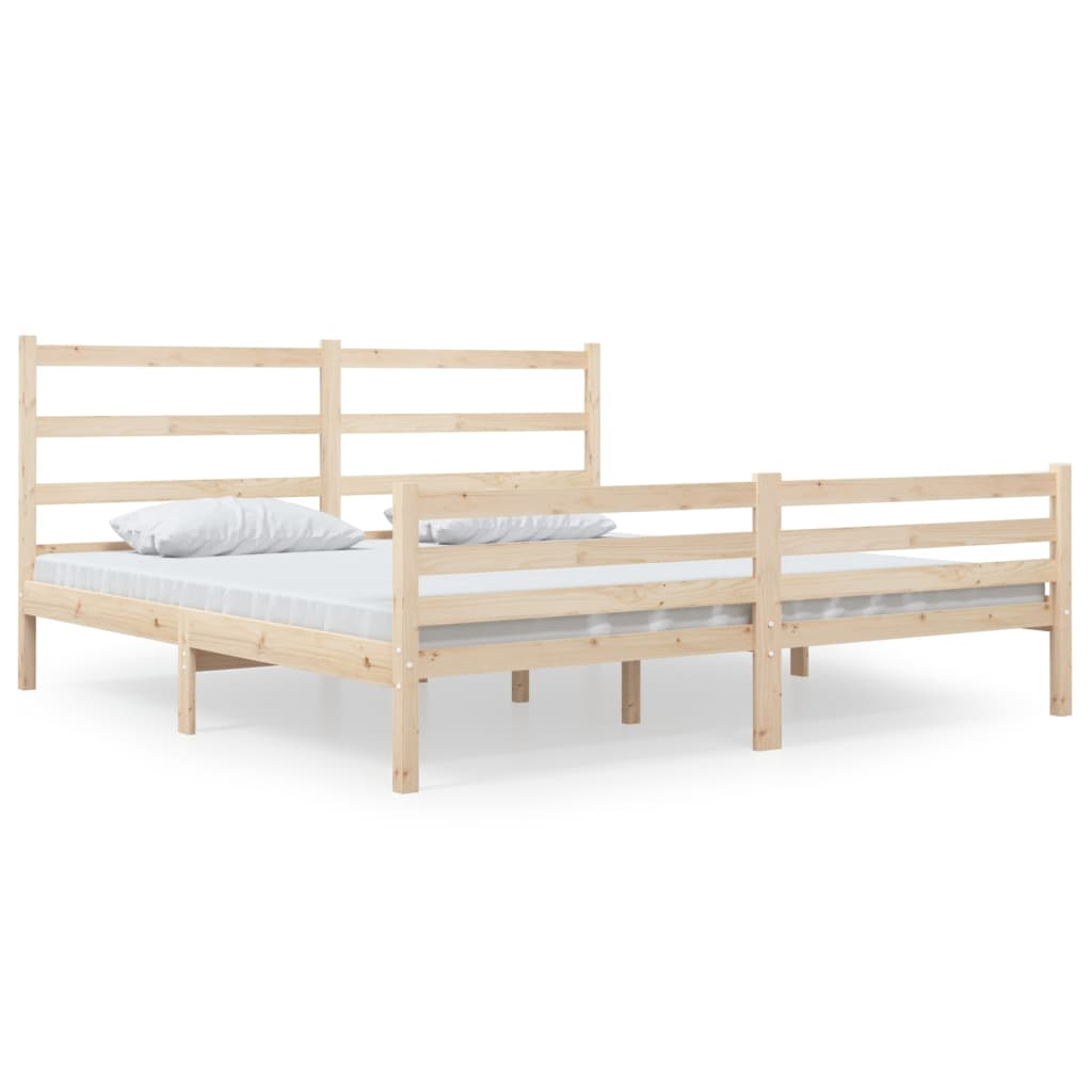 Bed Frame without Mattress Solid Wood Pine 140x190 cm