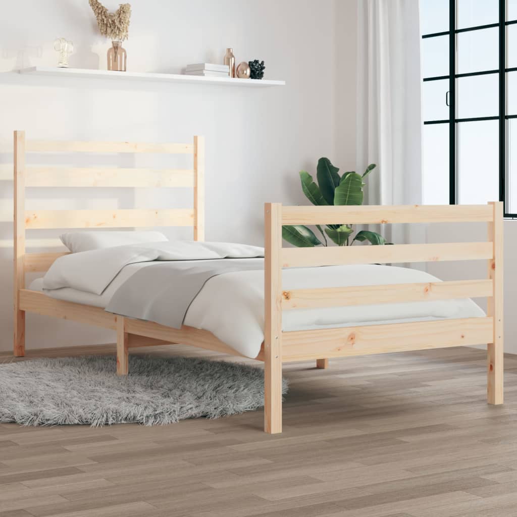 Bed Frame without Mattress Solid Wood Pine 90x200 cm