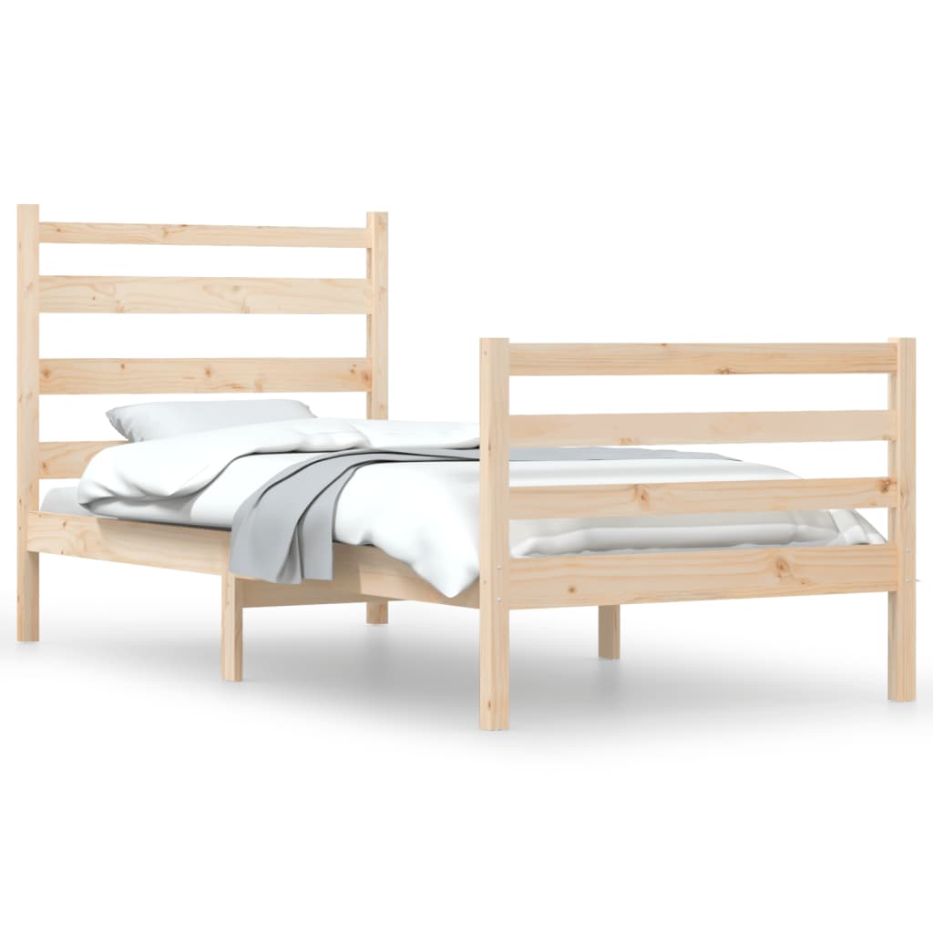 Bed Frame without Mattress Solid Wood Pine 100x200 cm