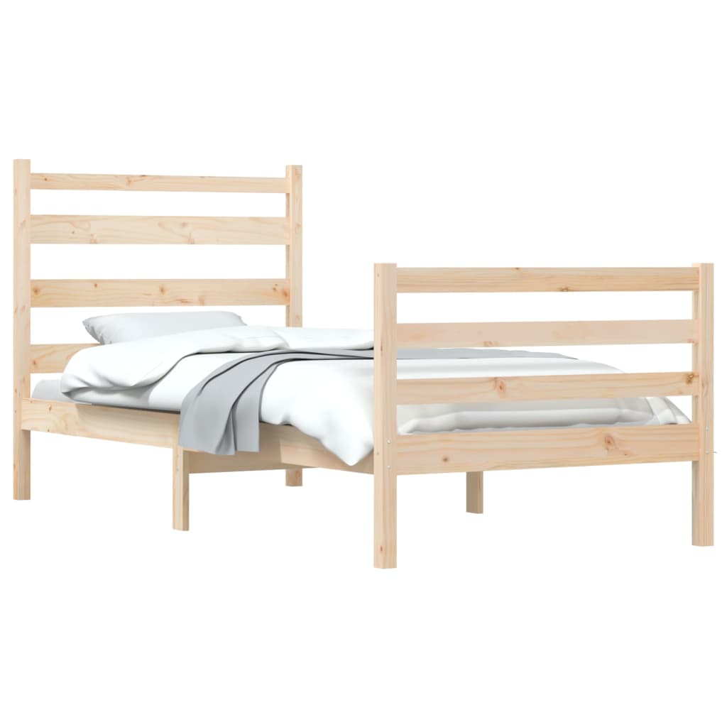 Bed Frame without Mattress Solid Wood Pine 100x200 cm