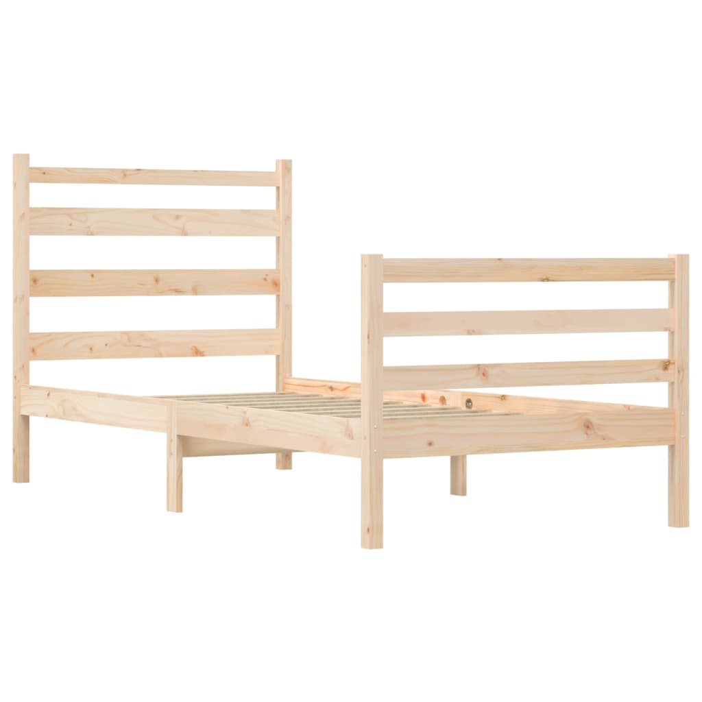 Bed Frame without Mattress Solid Wood Pine 100x200 cm