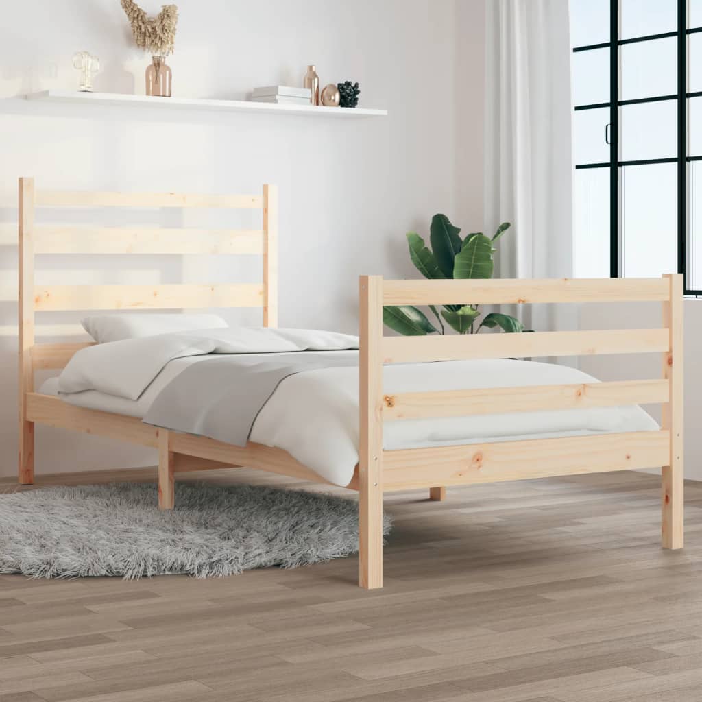 Bed Frame without Mattress Solid Wood Pine 100x200 cm