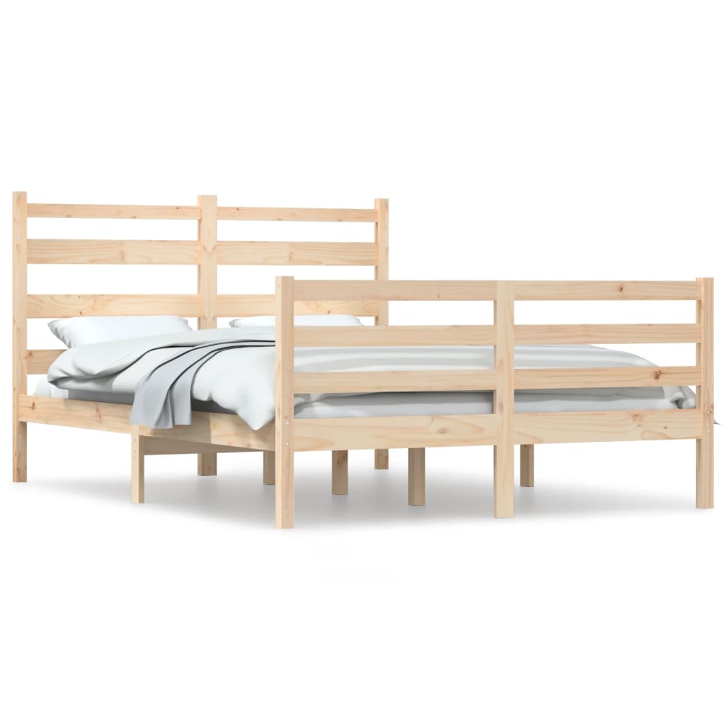 Bed Frame without Mattress Solid Wood Pine 140x200 cm