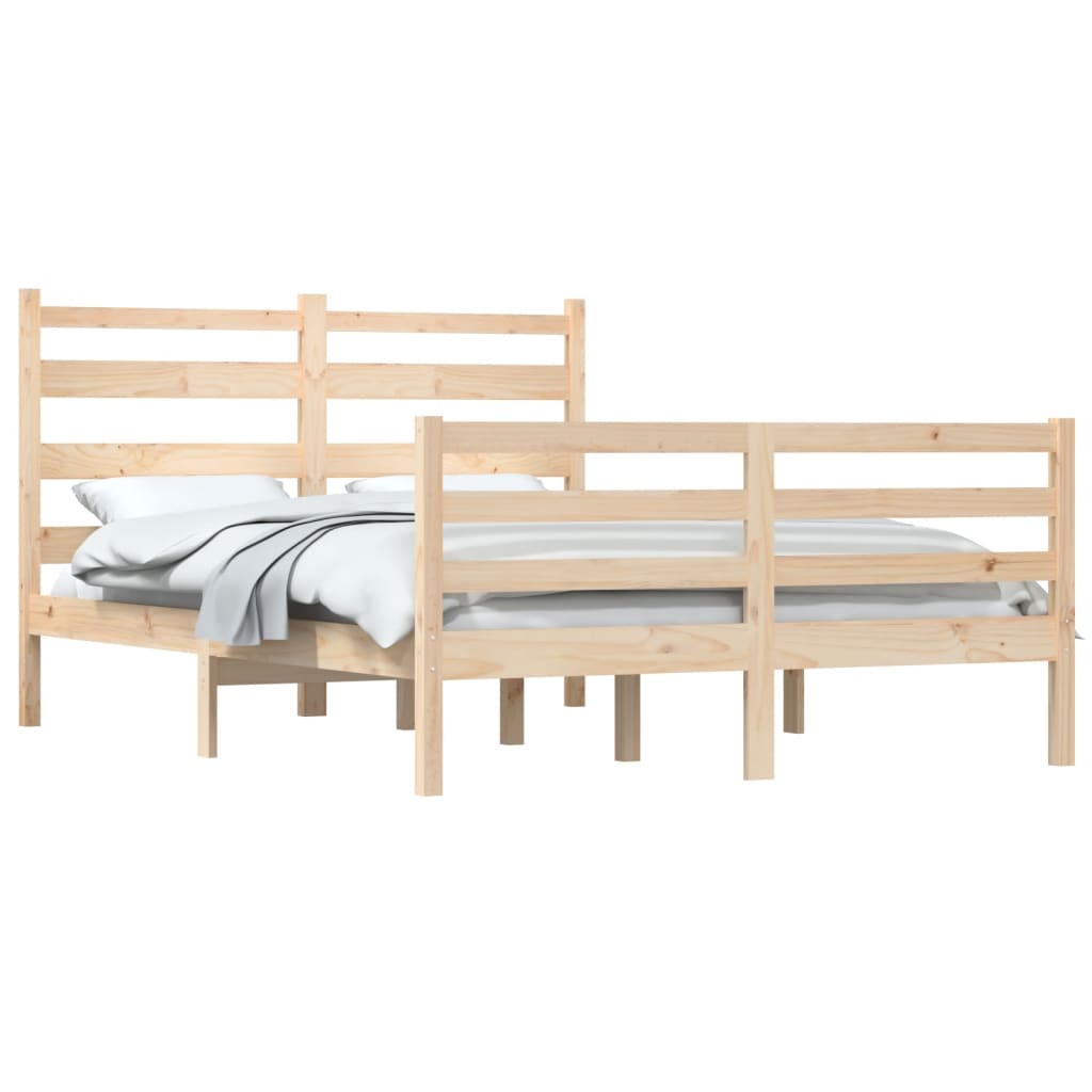 Bed Frame without Mattress Solid Wood Pine 140x200 cm