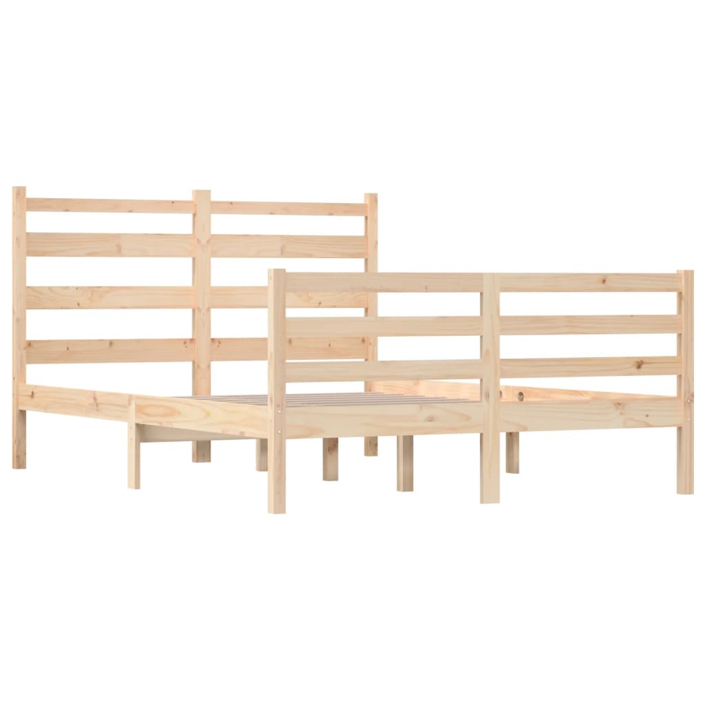 Bed Frame without Mattress Solid Wood Pine 140x200 cm