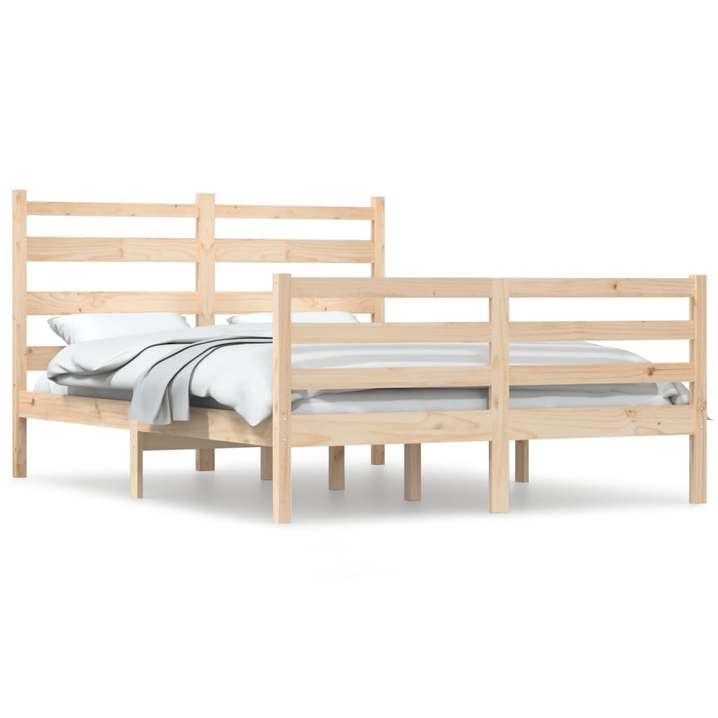 Bed Frame without Mattress Solid Wood Pine 160x200 cm