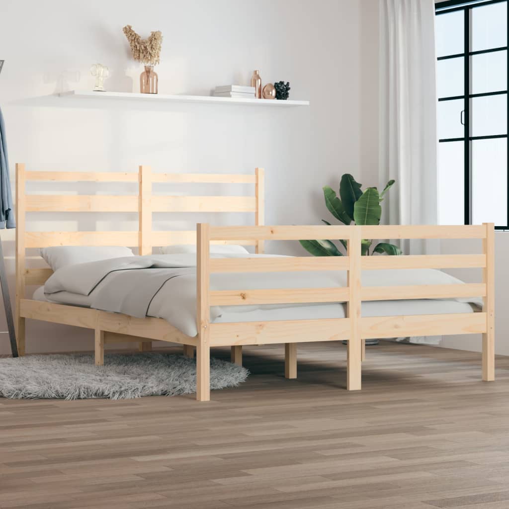 Bed Frame without Mattress Solid Wood Pine 160x200 cm