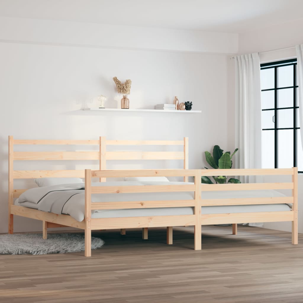 Bed Frame without Mattress Solid Wood Pine 200x200 cm