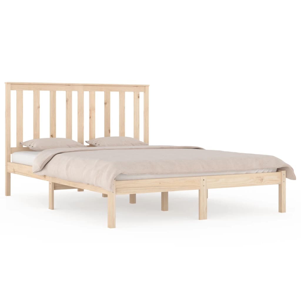 Bed Frame without Mattress Solid Wood Double