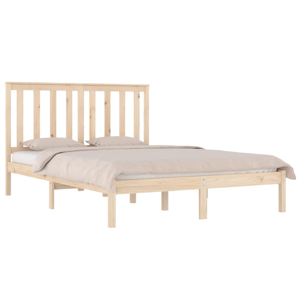Bed Frame without Mattress Solid Wood Double