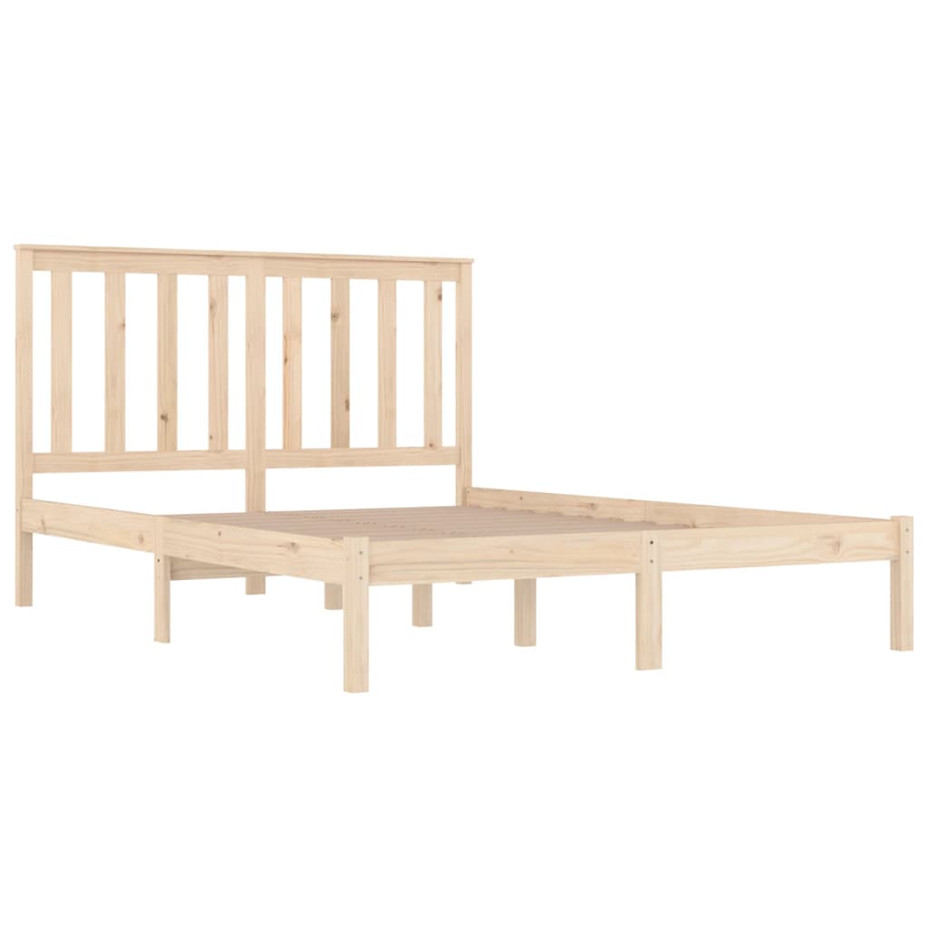 Bed Frame without Mattress Solid Wood Double