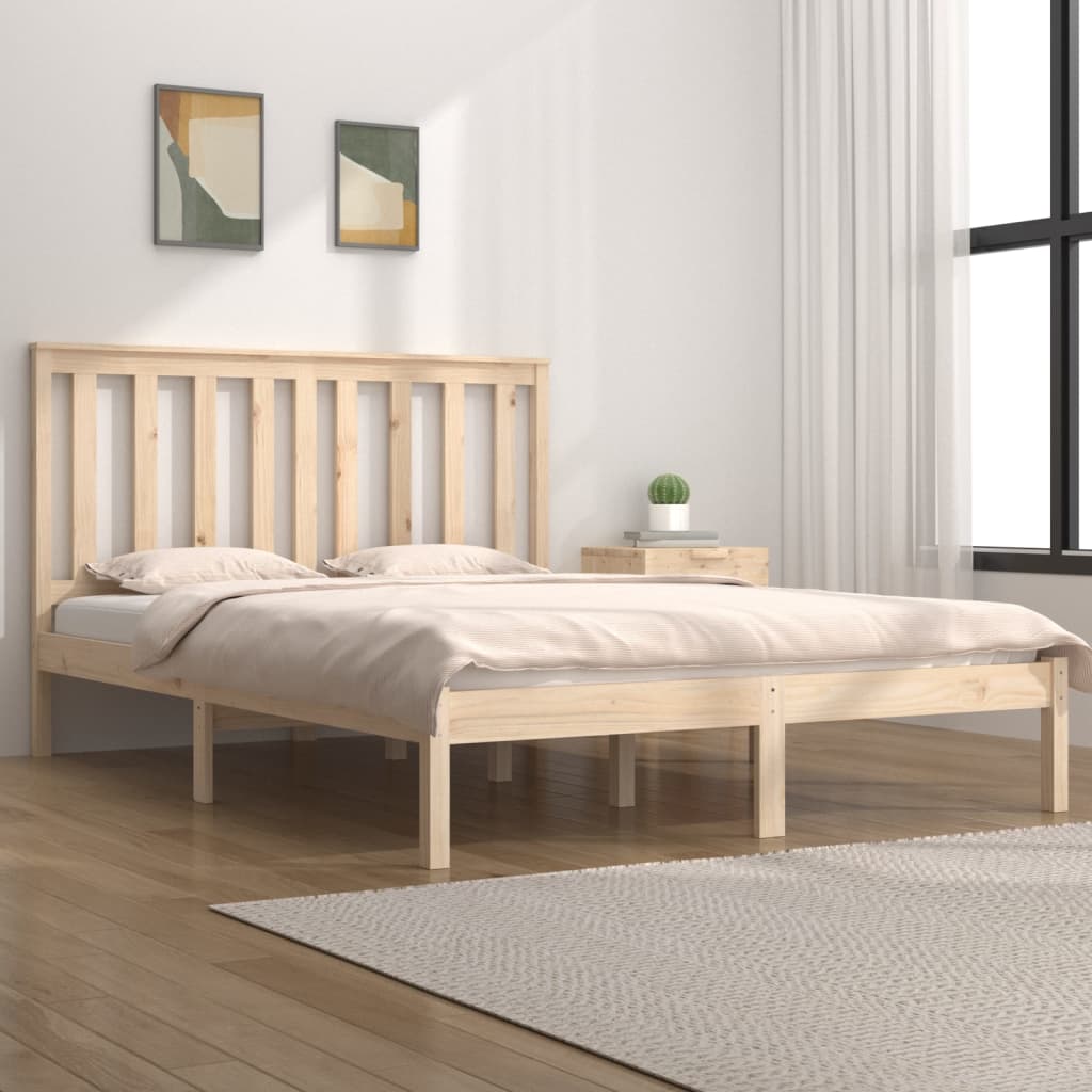 Bed Frame without Mattress Solid Wood Double
