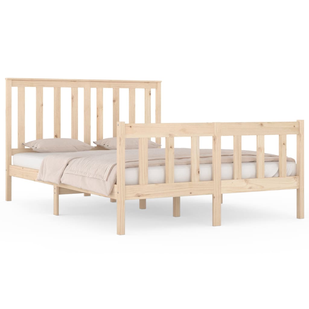 Bed Frame without Mattress Solid Wood Double