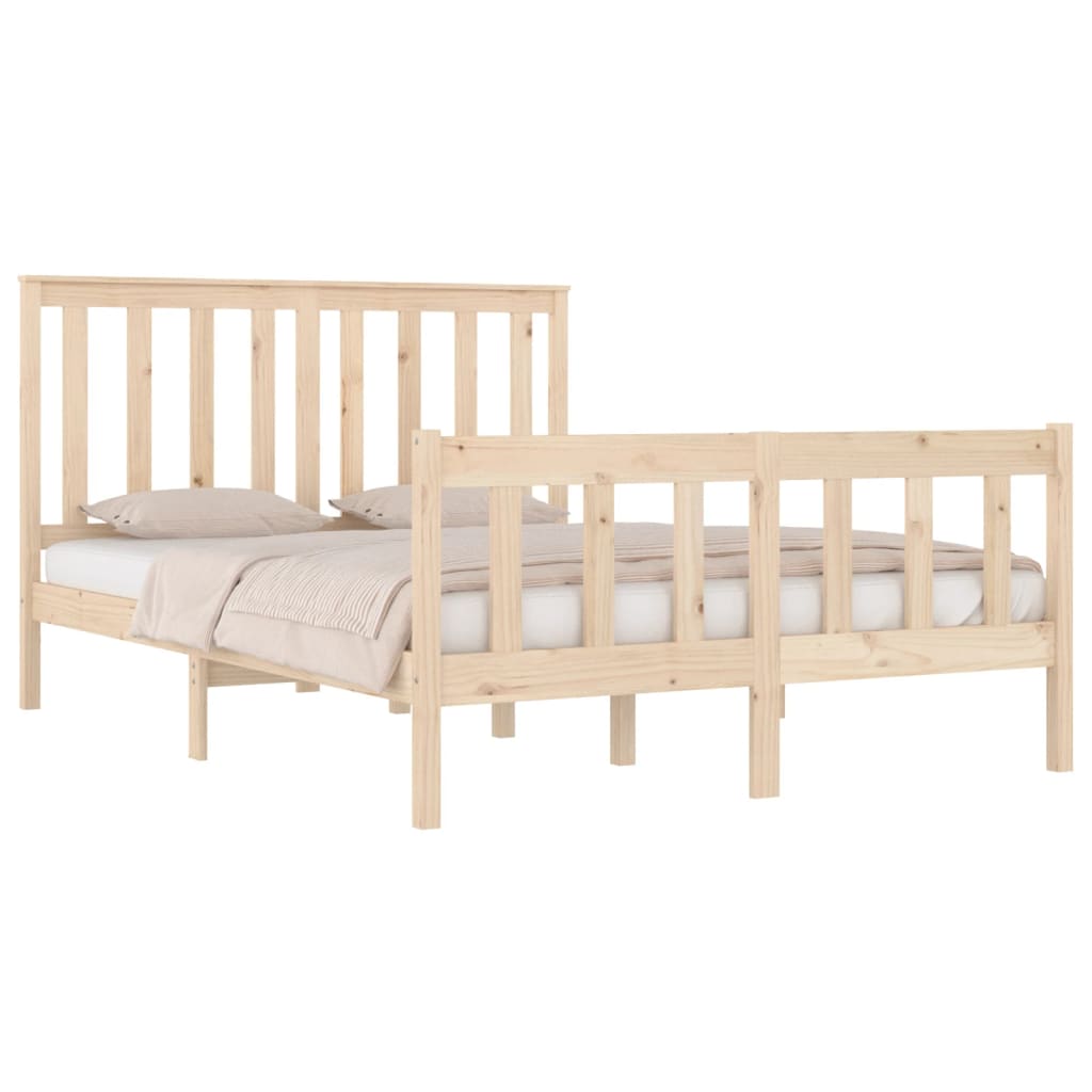 Bed Frame without Mattress Solid Wood Double