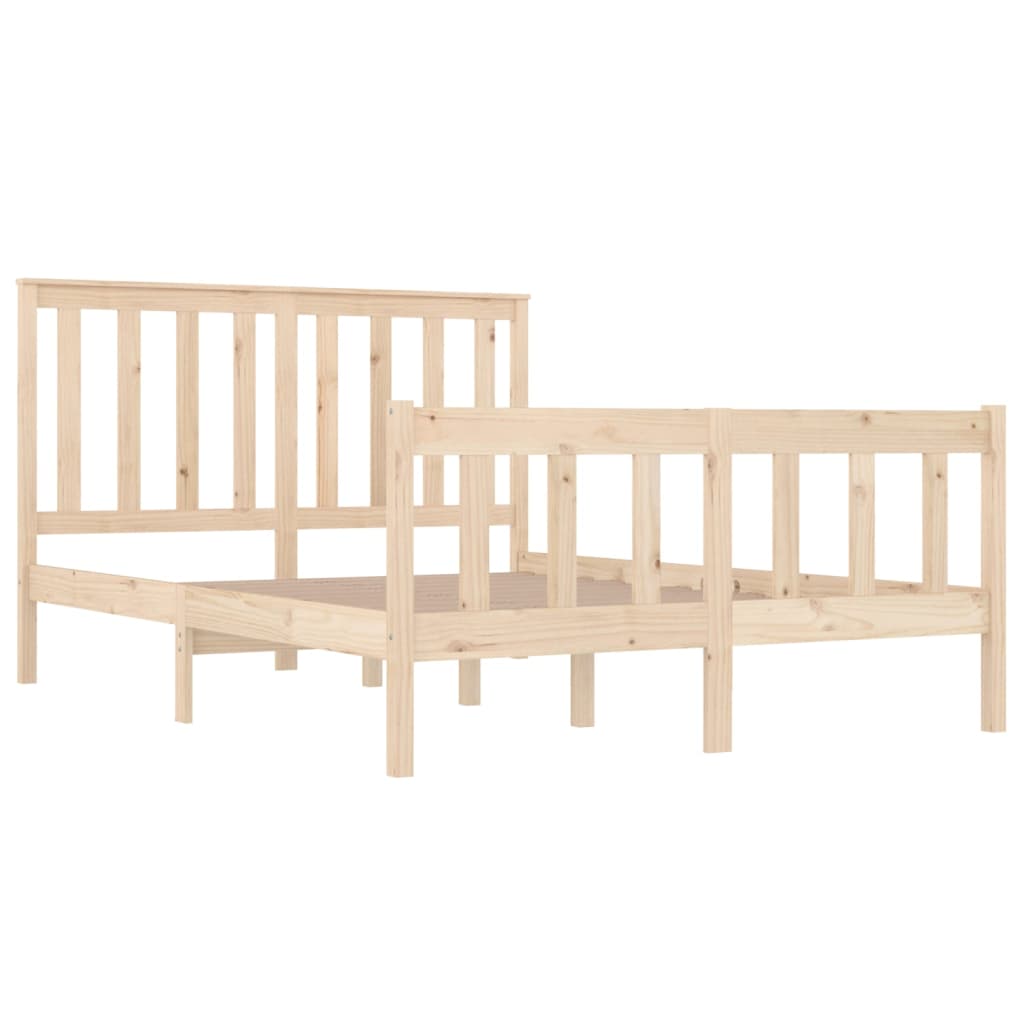 Bed Frame without Mattress Solid Wood Double