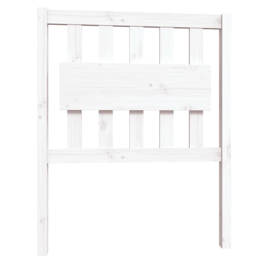 Bed Frame without Mattress White Solid Wood Small Single