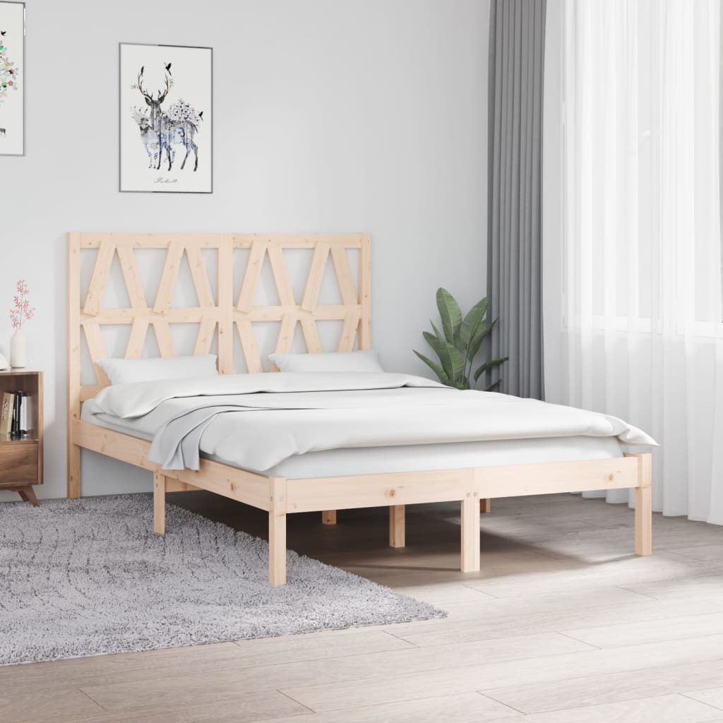 Bed Frame without Mattress Solid Wood Small Double