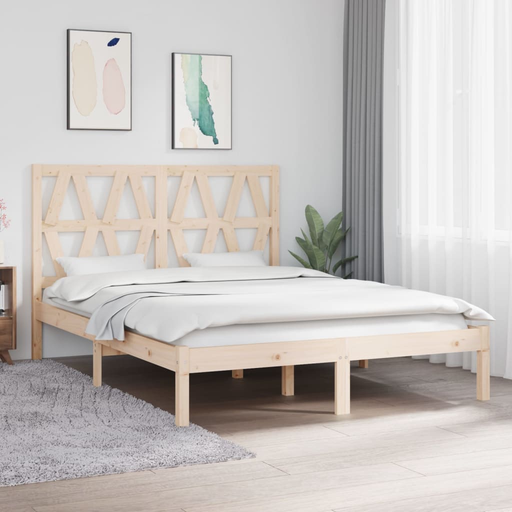 Bed Frame without Mattress Solid Wood Double