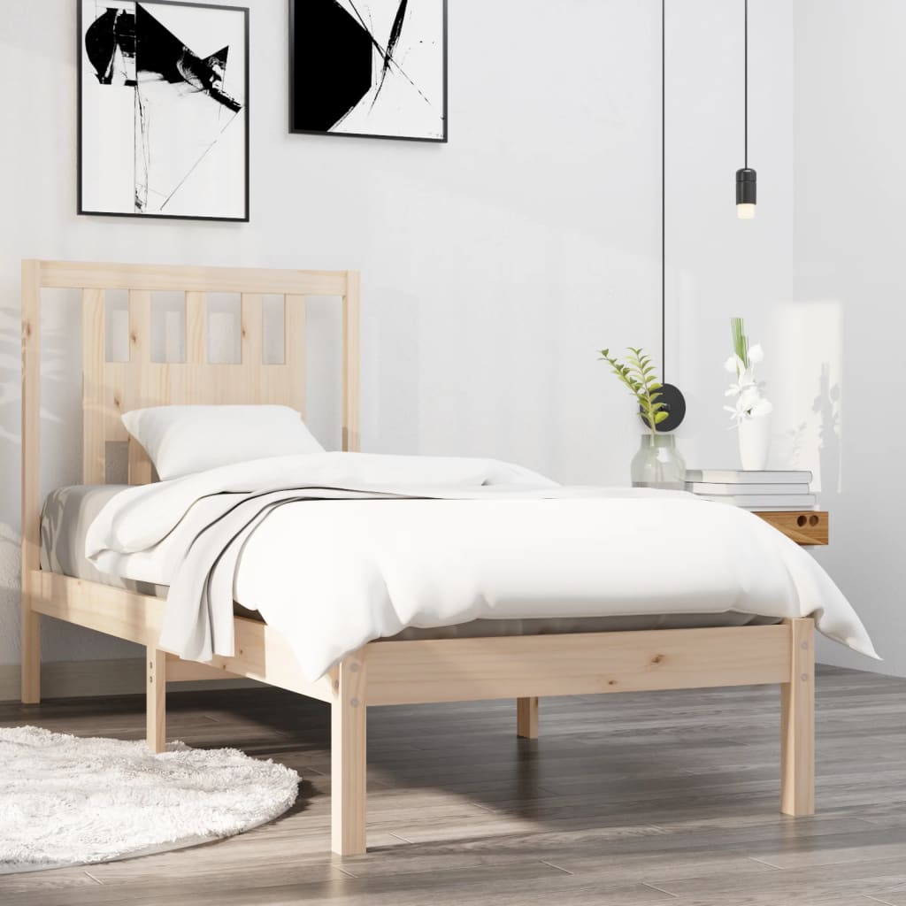 Bed Frame without Mattress Solid Wood Single