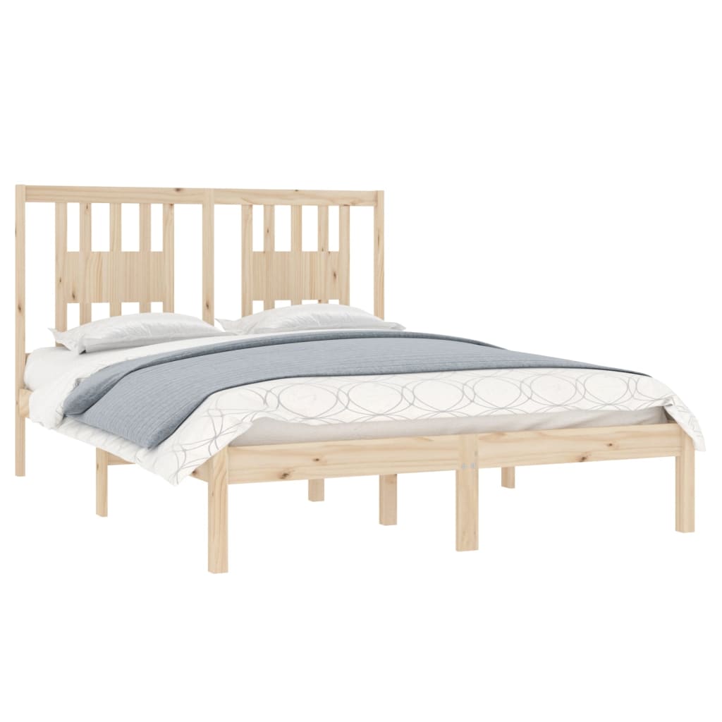 Bed Frame without Mattress Solid Wood Double