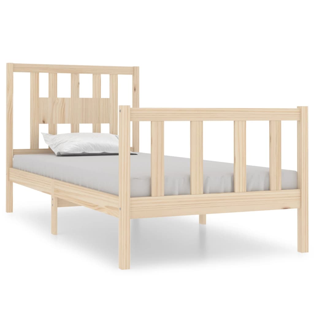 Bed Frame without Mattress Solid Wood 90x190 cm Single Single