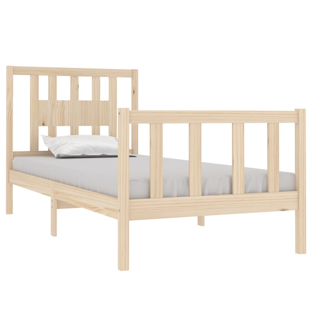 Bed Frame without Mattress Solid Wood 90x190 cm Single Single