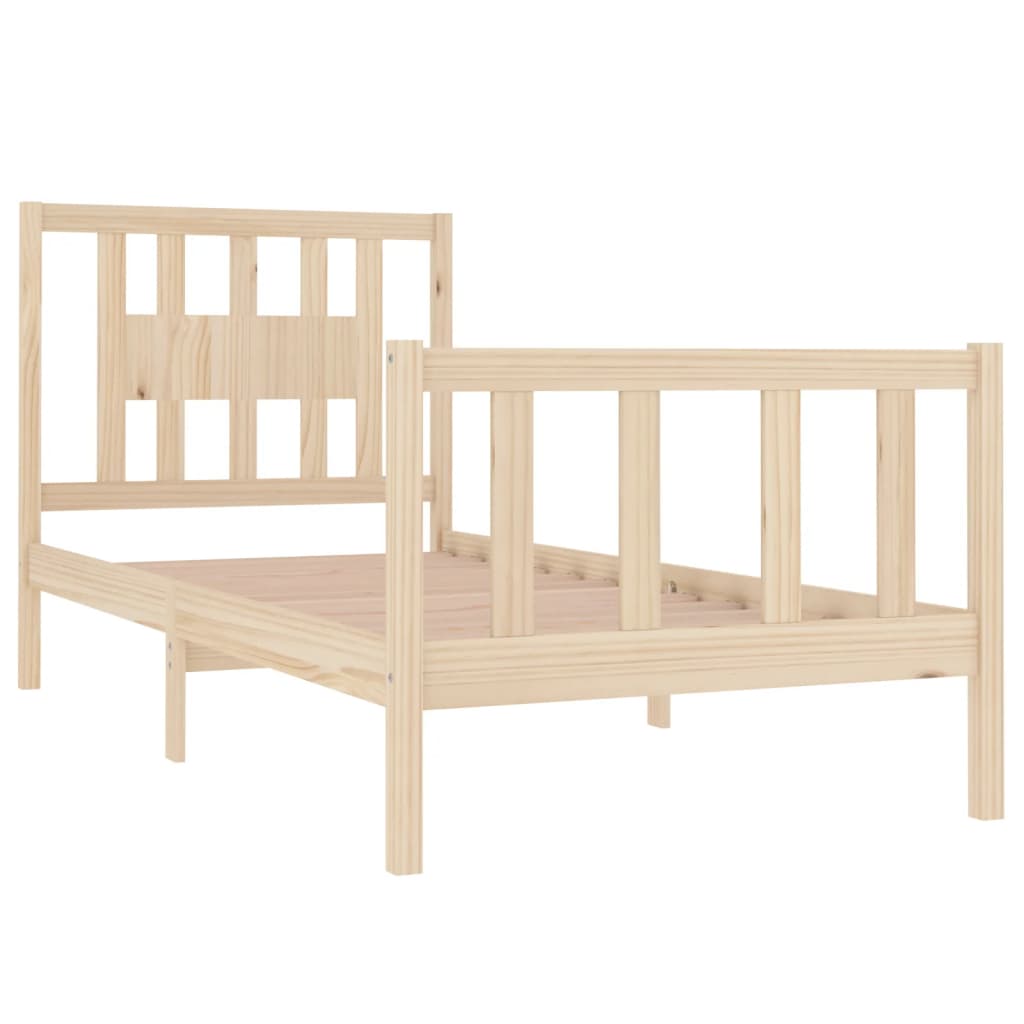 Bed Frame without Mattress Solid Wood 90x190 cm Single Single