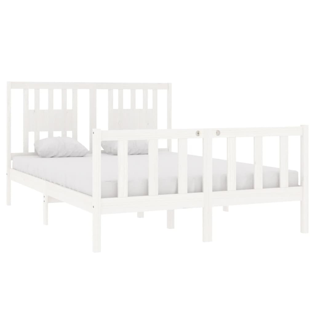 Bed Frame without Mattress White 140x190 cm Solid Wood