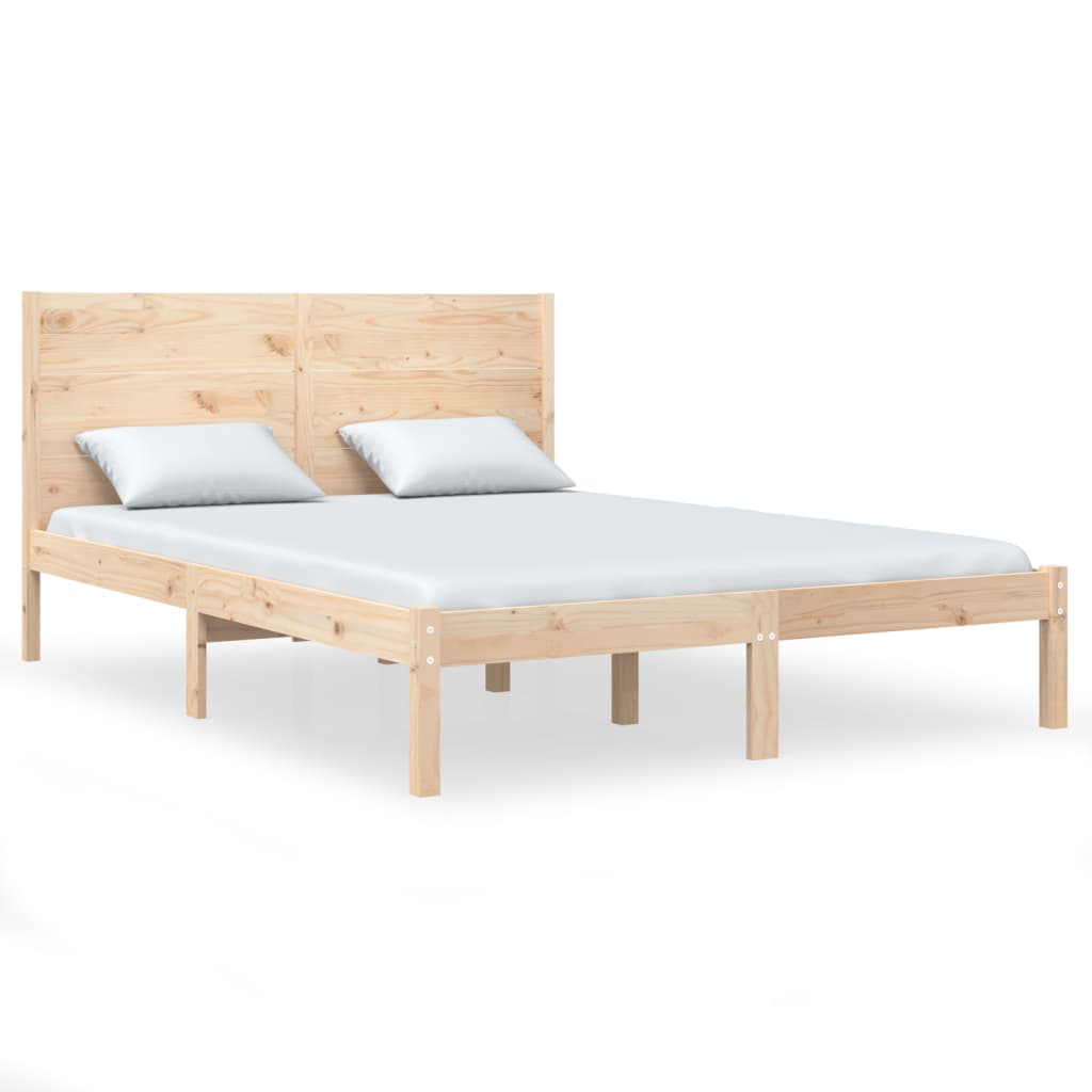 Bed Frame without Mattress 135x190 cm Double Solid Wood