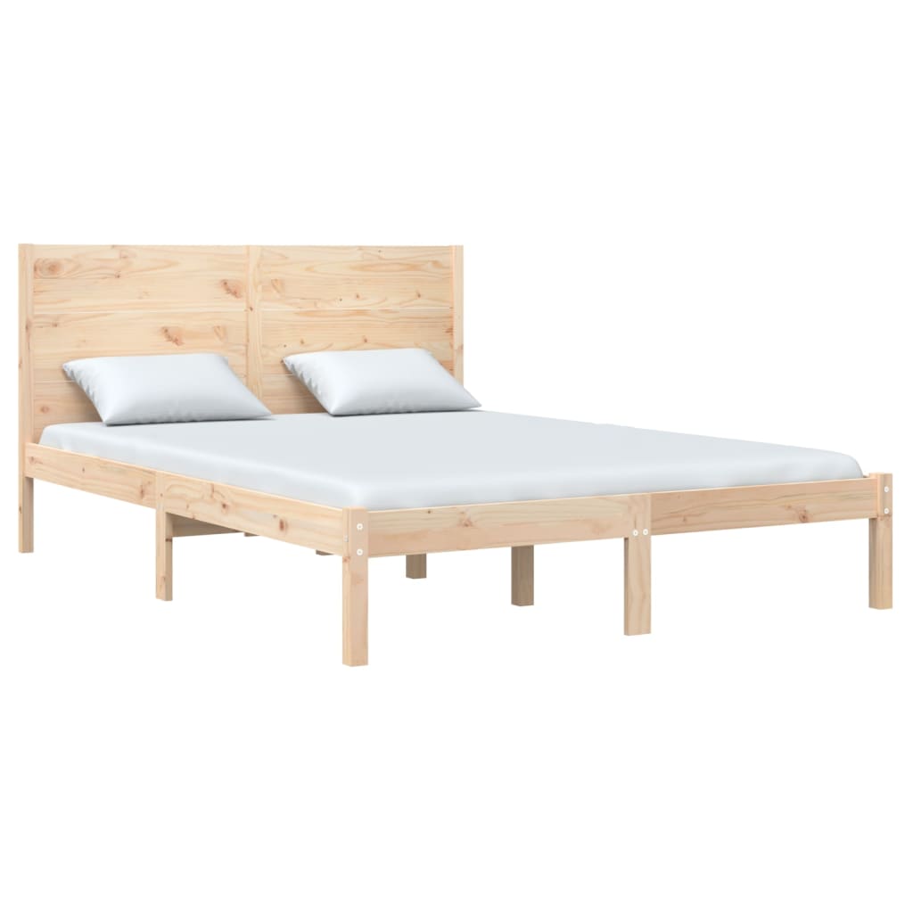 Bed Frame without Mattress 135x190 cm Double Solid Wood