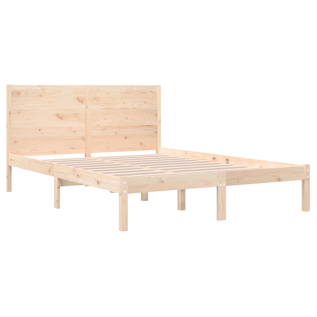 Bed Frame without Mattress 135x190 cm Double Solid Wood