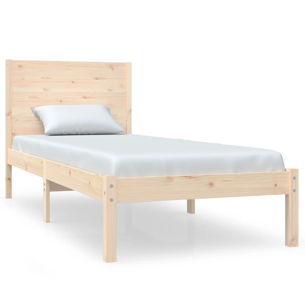Bed Frame without Mattress 90x200 cm Solid Wood Pine