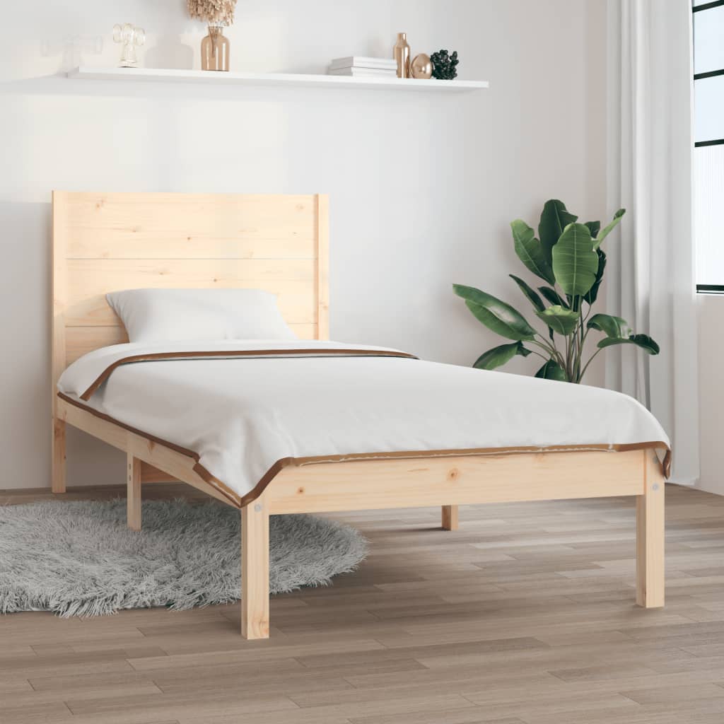 Bed Frame without Mattress 90x200 cm Solid Wood Pine