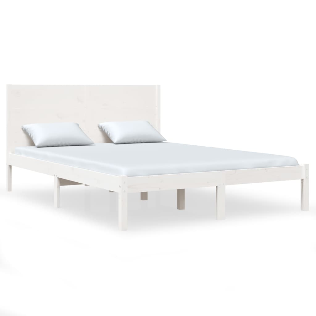 Bed Frame without Mattress White 140x200 cm Solid Wood Pine