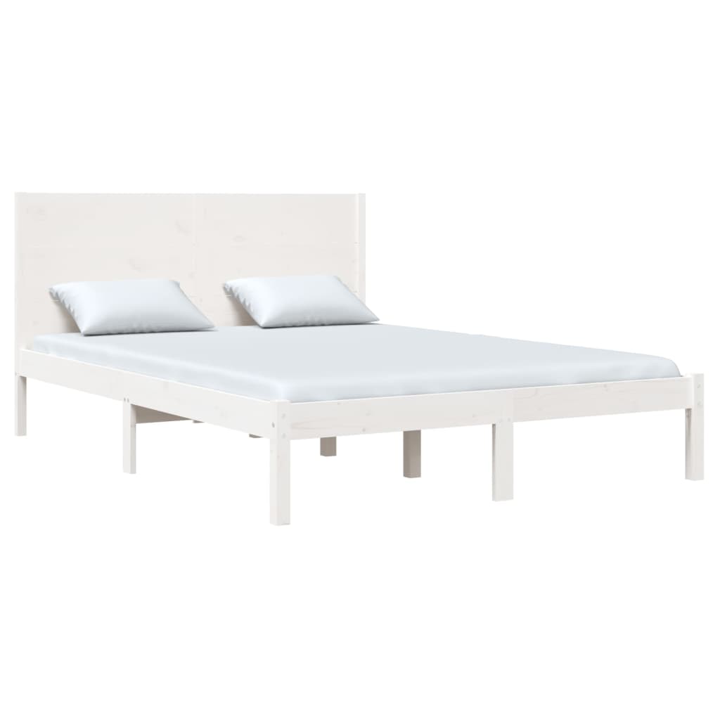 Bed Frame without Mattress White 140x200 cm Solid Wood Pine