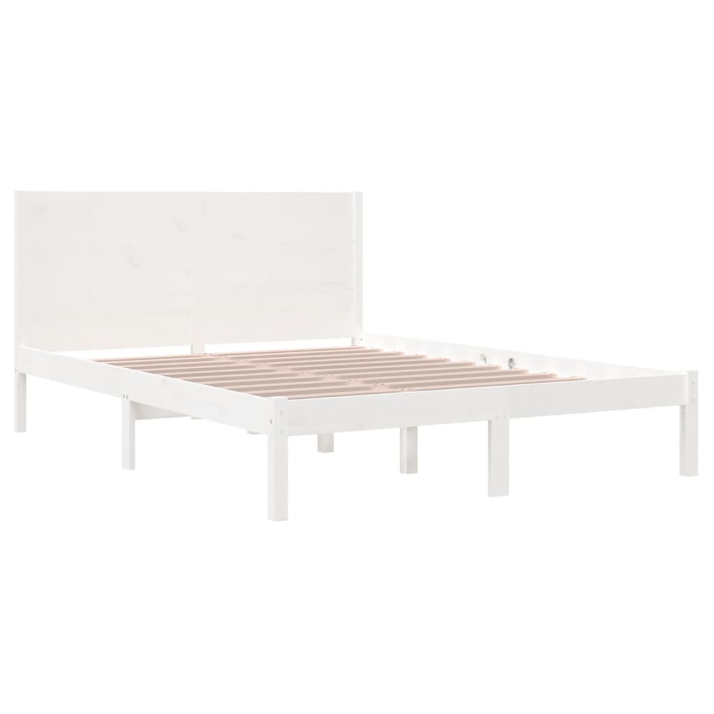 Bed Frame without Mattress White 140x200 cm Solid Wood Pine