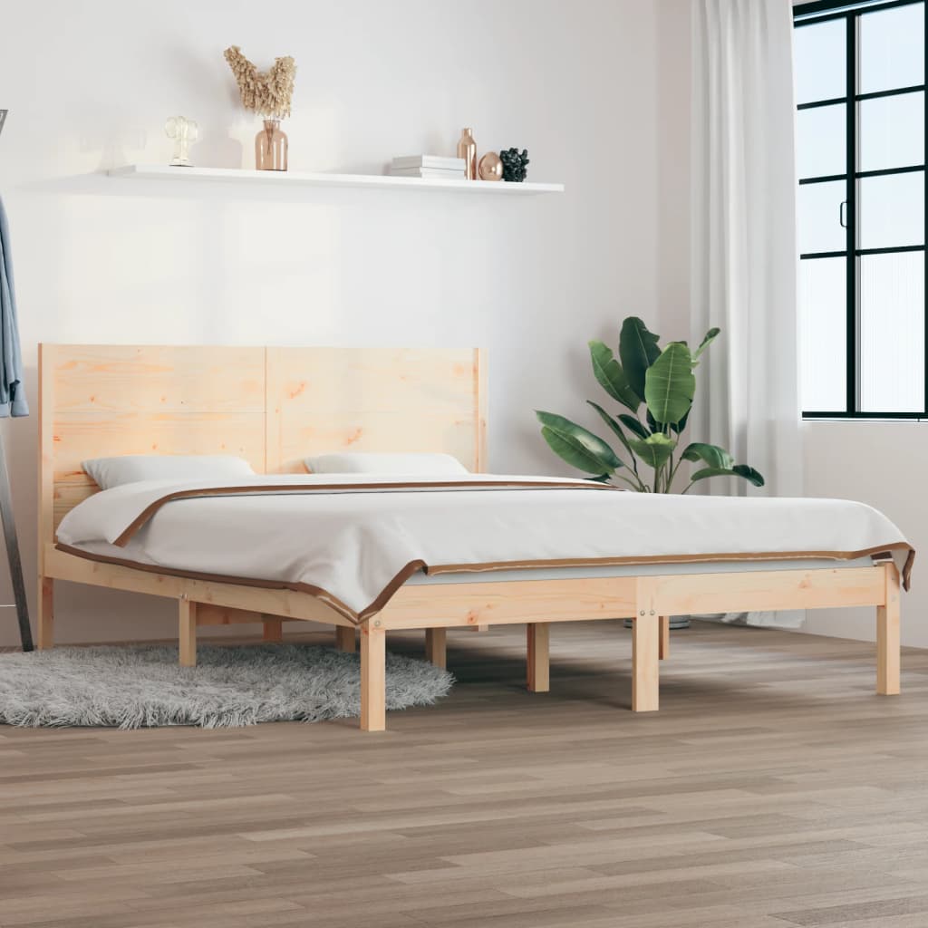Bed Frame without Mattress 160x200 cm Solid Wood Pine