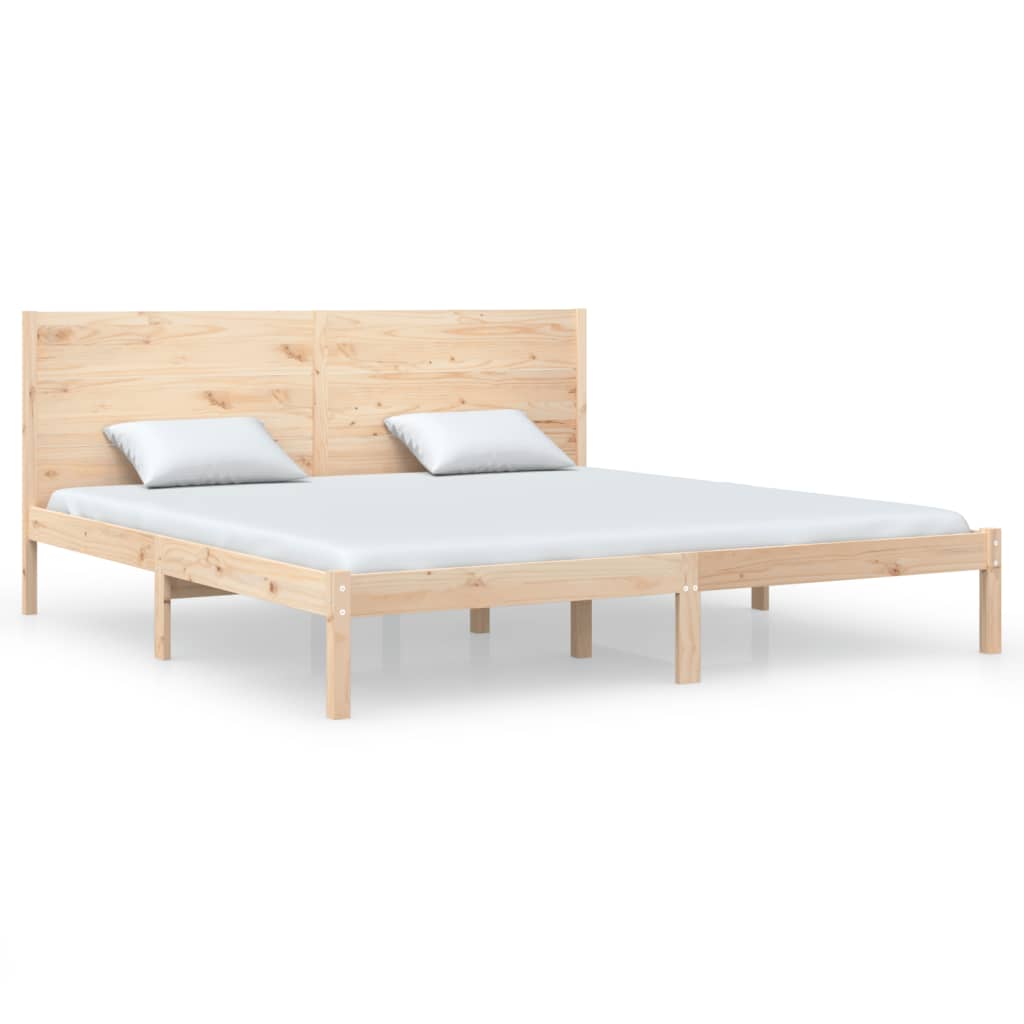 Bed Frame without Mattress 200x200 cm Solid Wood Pine