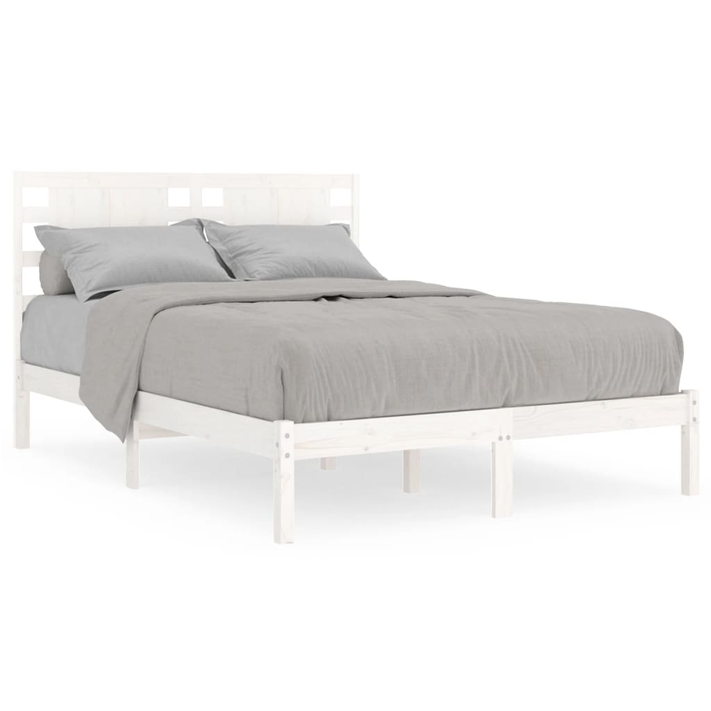 Bed Frame without Mattress White 120x190 cm Small Double Solid Wood